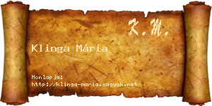 Klinga Mária névjegykártya