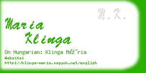 maria klinga business card
